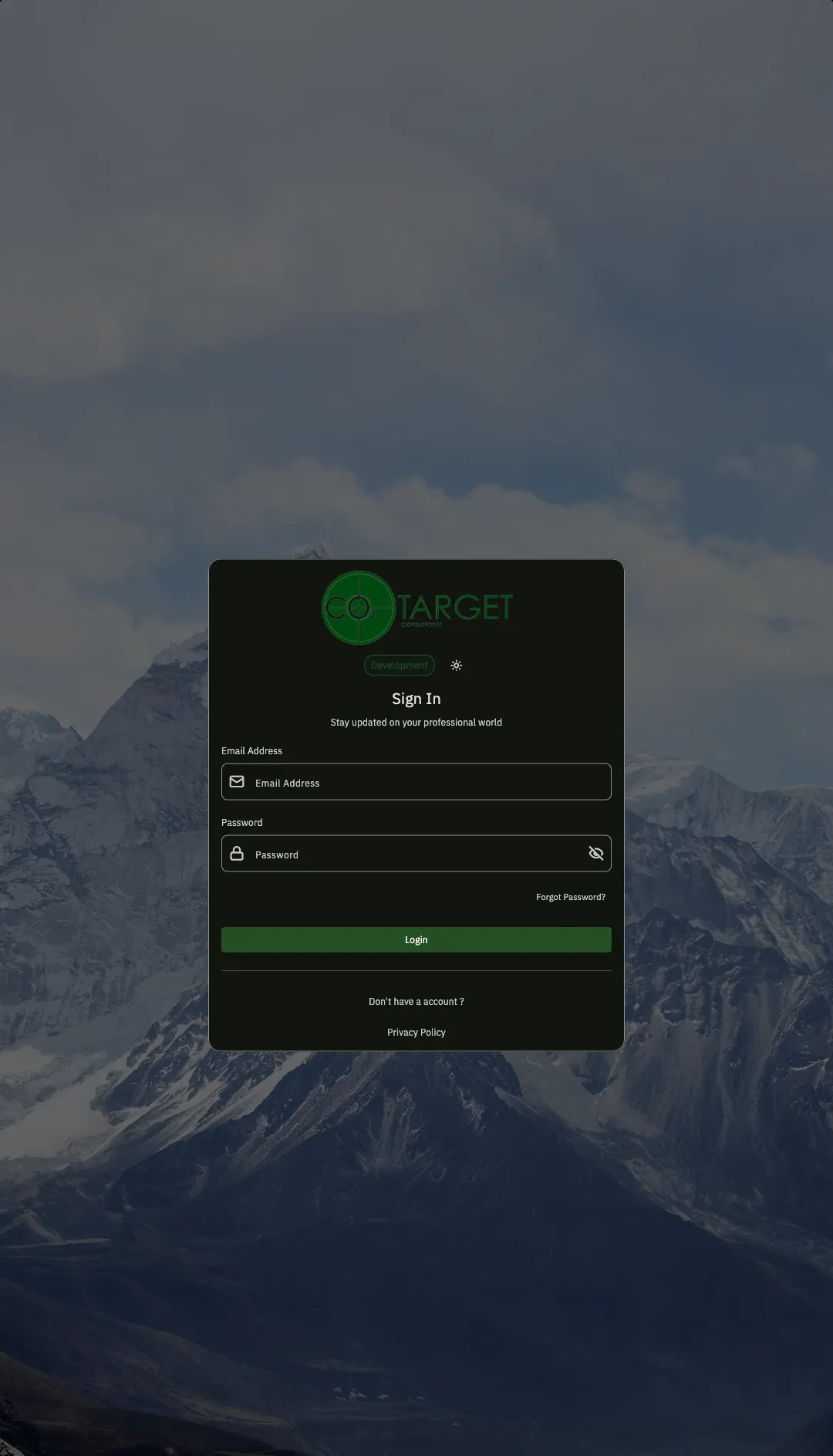 Dashboard showing the Create Estate option